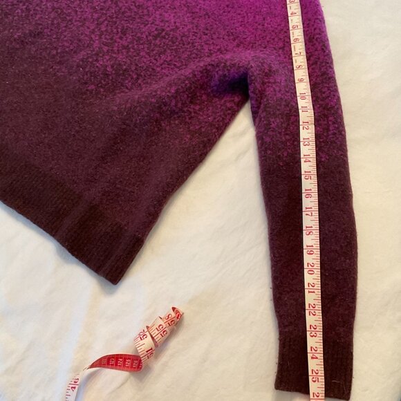 Athleta Womens Medium Sweater Crewneck Wool Purple Jacquard Ombre - Picture 12 of 16